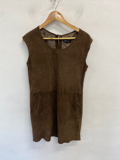 Stunning Massimo Dutti Dress S Brown suede formal BB001