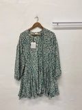 Stunning Glamorous Bloom Maternity Dress uk12 Green & Ivory