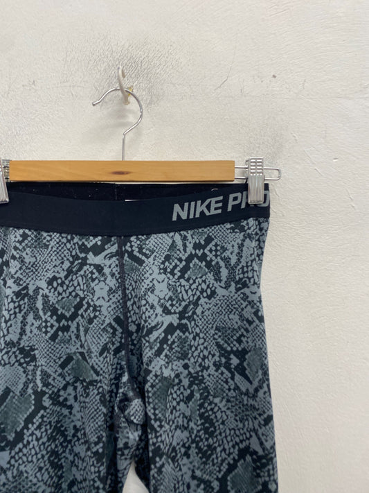 Stunning Nike Pro Leggings Uk M Grey snake print BB001