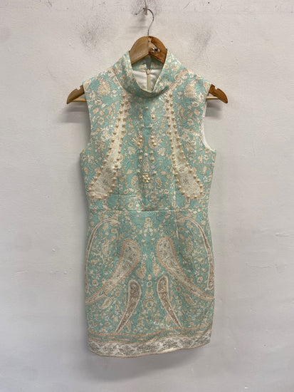 Stunning Comino couture Dress Uk 12 Mint cream BB001