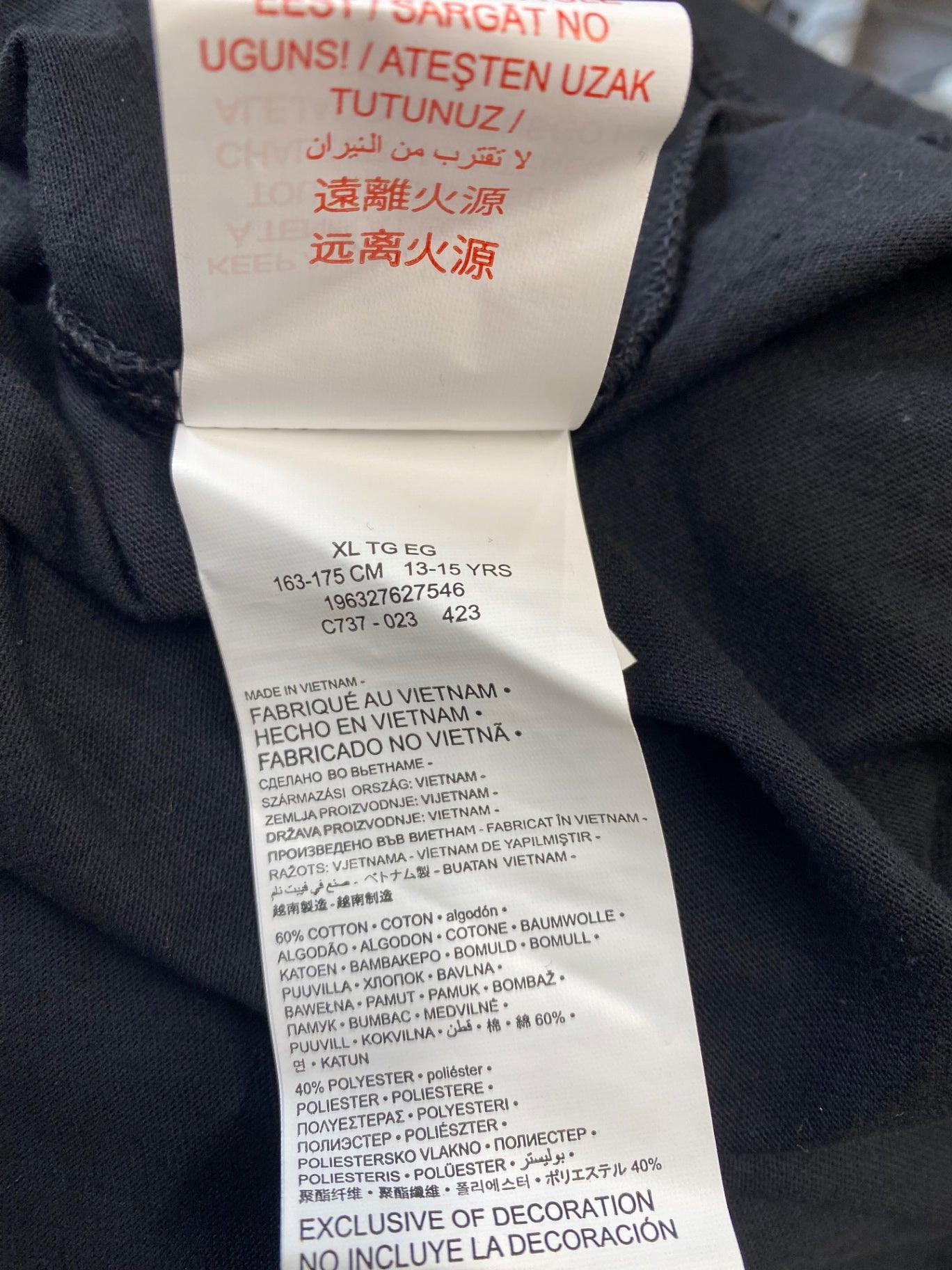 Classic Jordan Air T-shirt Age 13-15 Black BB001