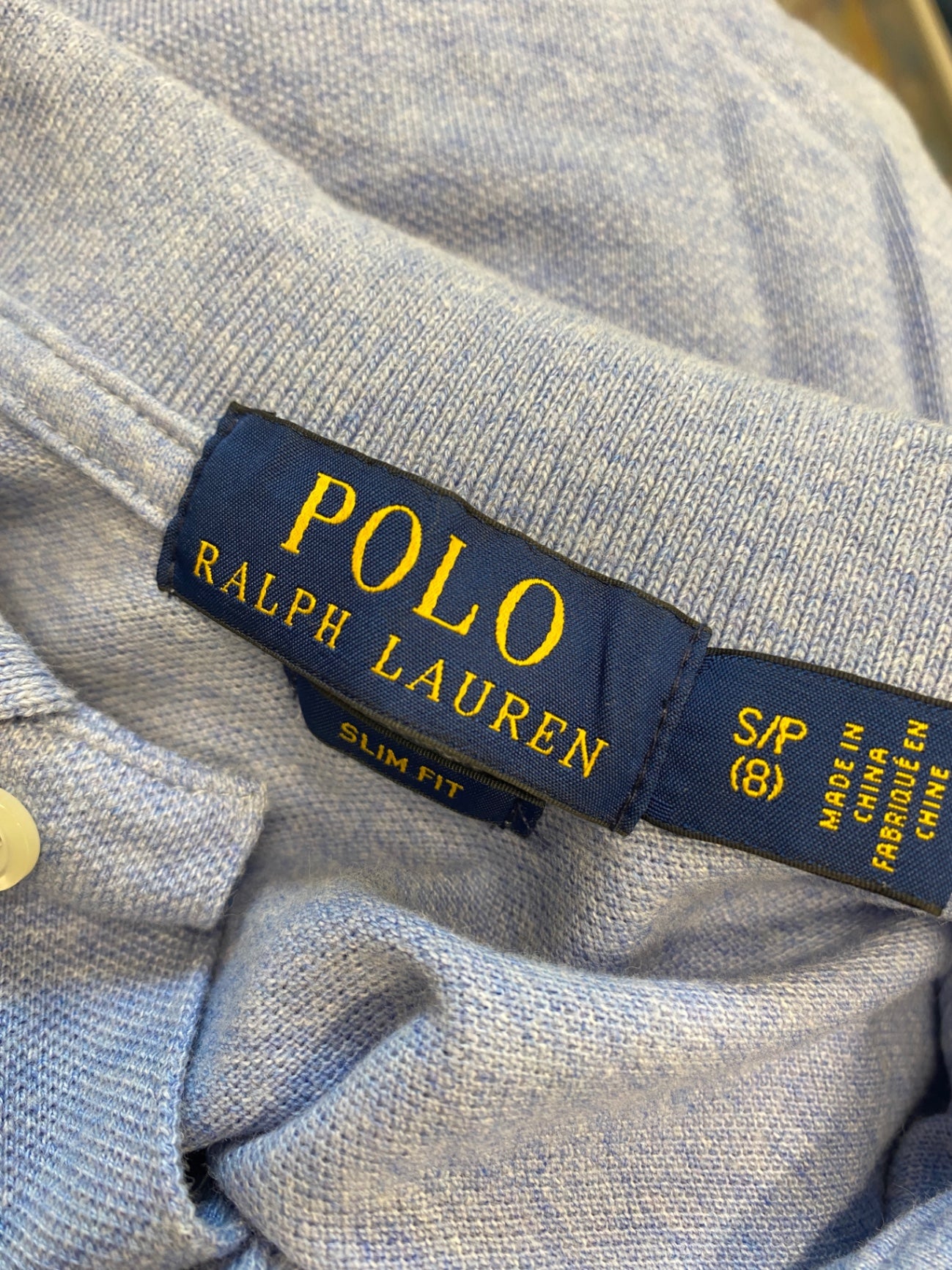 Classic Polo Ralph Lauren Polo Shirt  Age 8 Blue long sleeve BB001