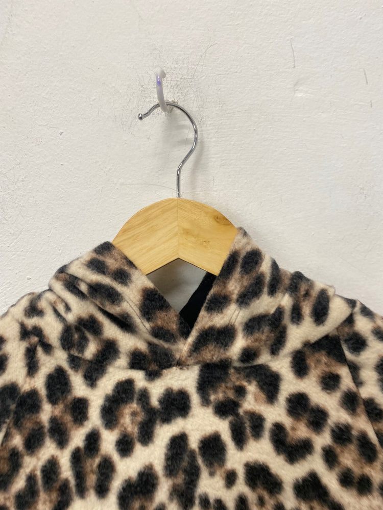Classic No.21 Hoodie Mini Dress Age10 Leopard print (tan, black, and beige)