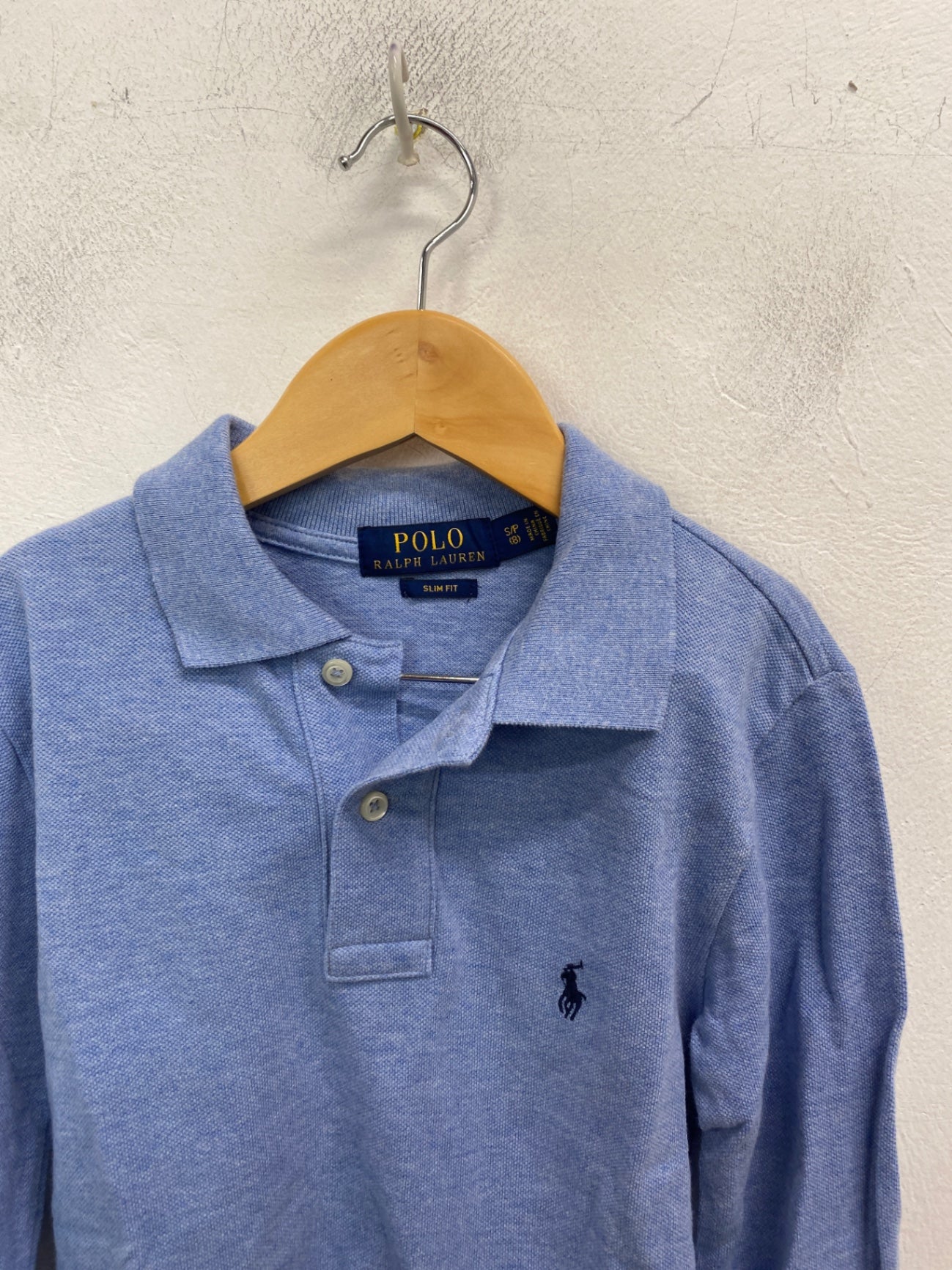 Classic Polo Ralph Lauren Polo Shirt  Age 8 Blue long sleeve BB001
