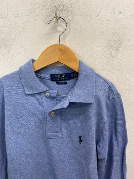 Classic Polo Ralph Lauren Polo Shirt  Age 8 Blue long sleeve BB001