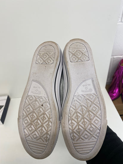 Classic Converse Sneakers UK6 Silver metallic Rare NN001