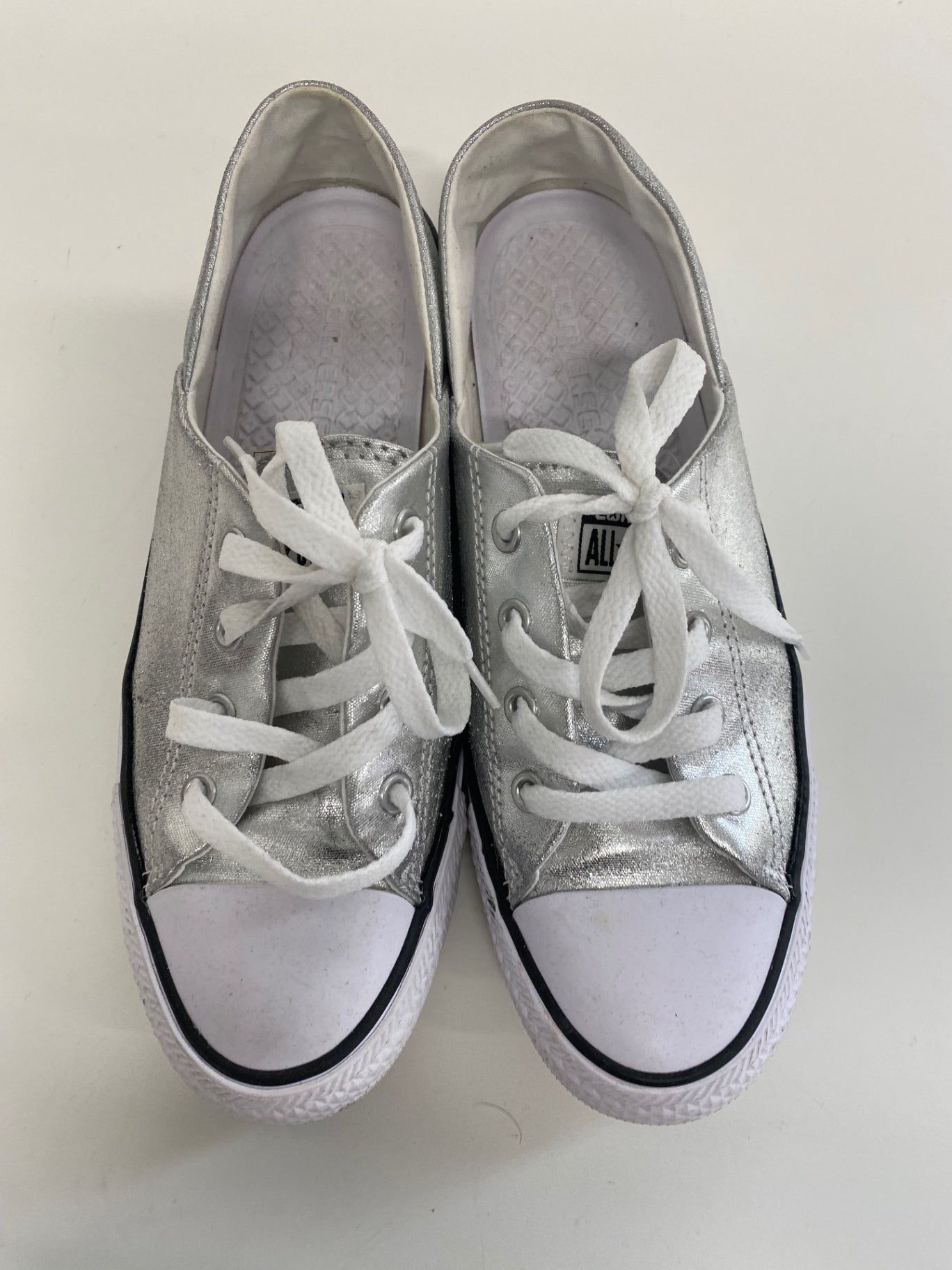 Classic Converse Sneakers UK6 Silver metallic Rare NN001