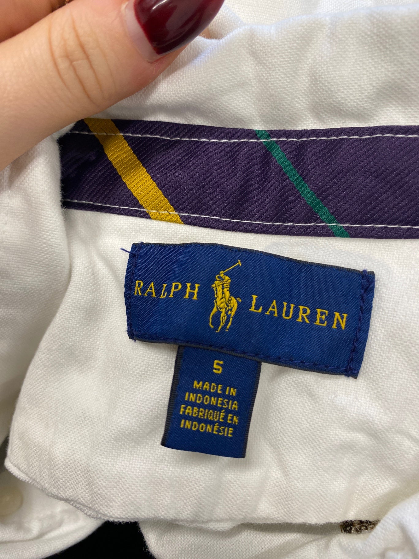 Classic Ralph Lauren Shirt Age 5 White girls blouse BB001 