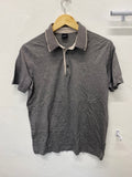 Classic Hugo boss Polo Shirt UkS Grey black  striped BB001