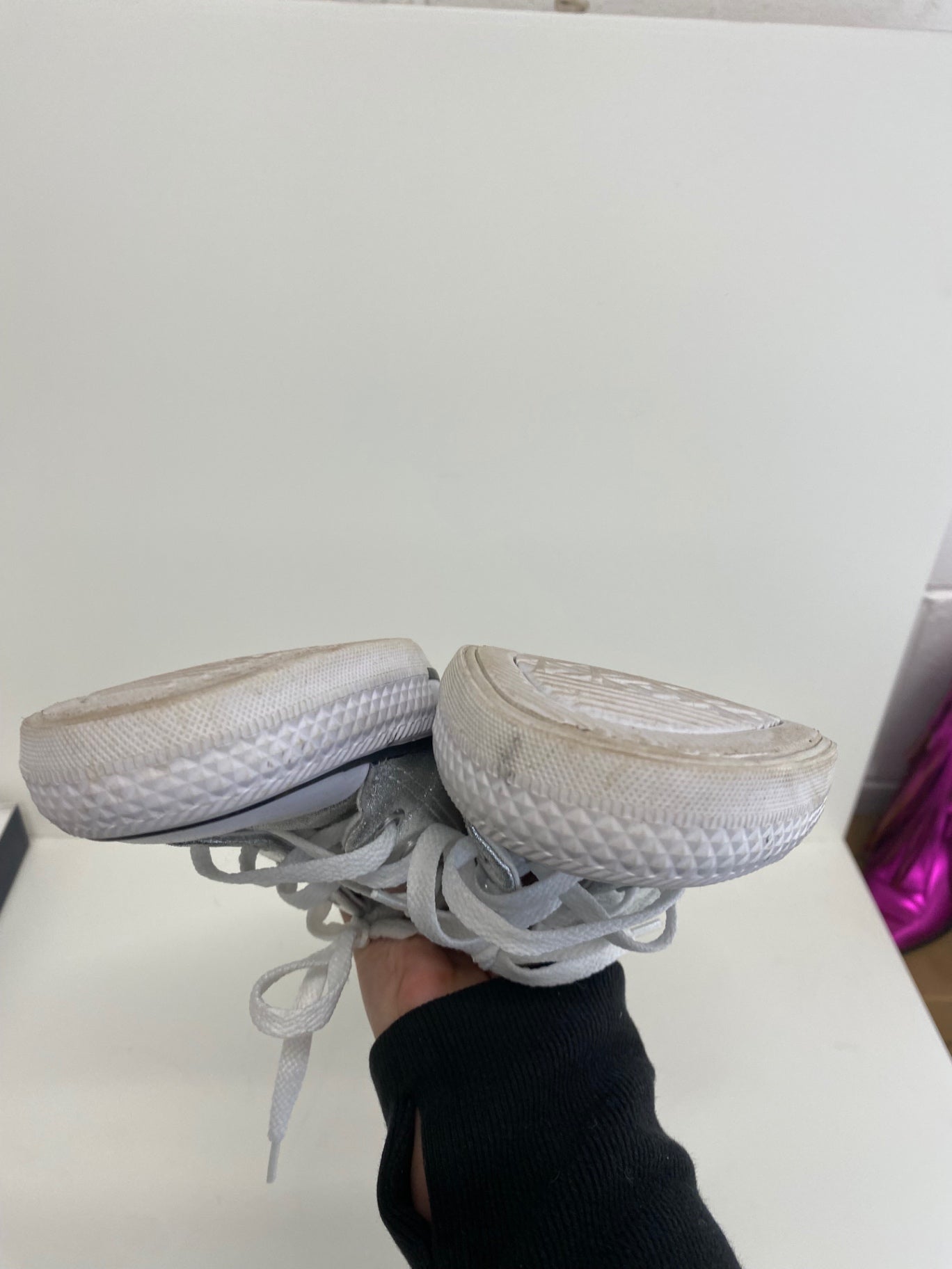 Classic Converse Sneakers UK6 Silver metallic Rare NN001