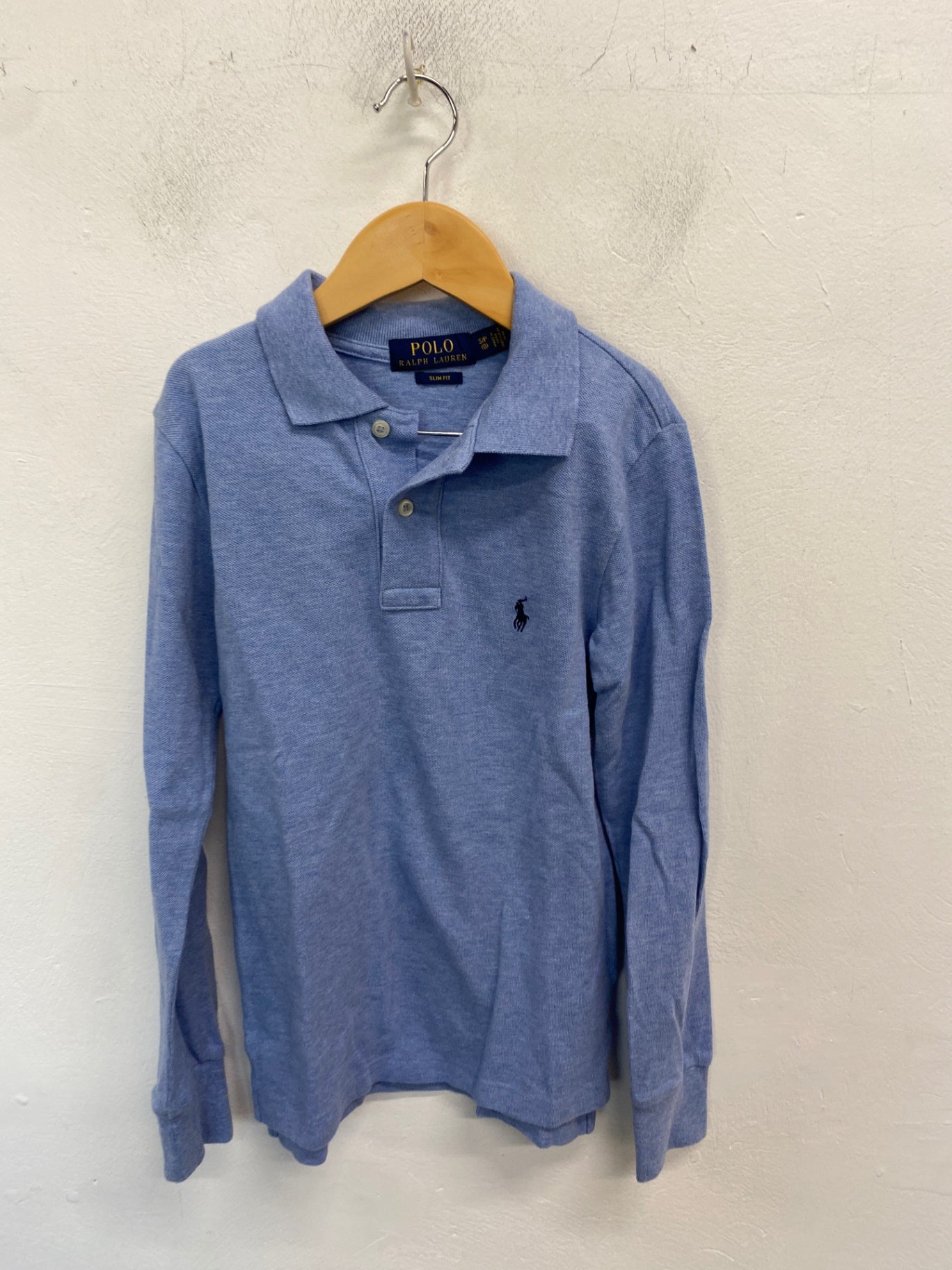 Classic Polo Ralph Lauren Polo Shirt  Age 8 Blue long sleeve BB001