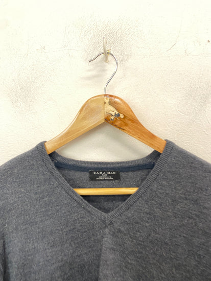 Classic Zara Man Sweater M Dark gray smart BB001