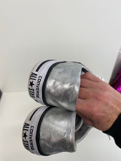 Classic Converse Sneakers UK6 Silver metallic Rare NN001