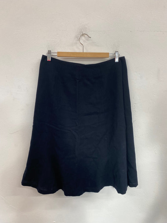 Classic Lk Bennett Skirt UK12 Navy Blue flared HM001