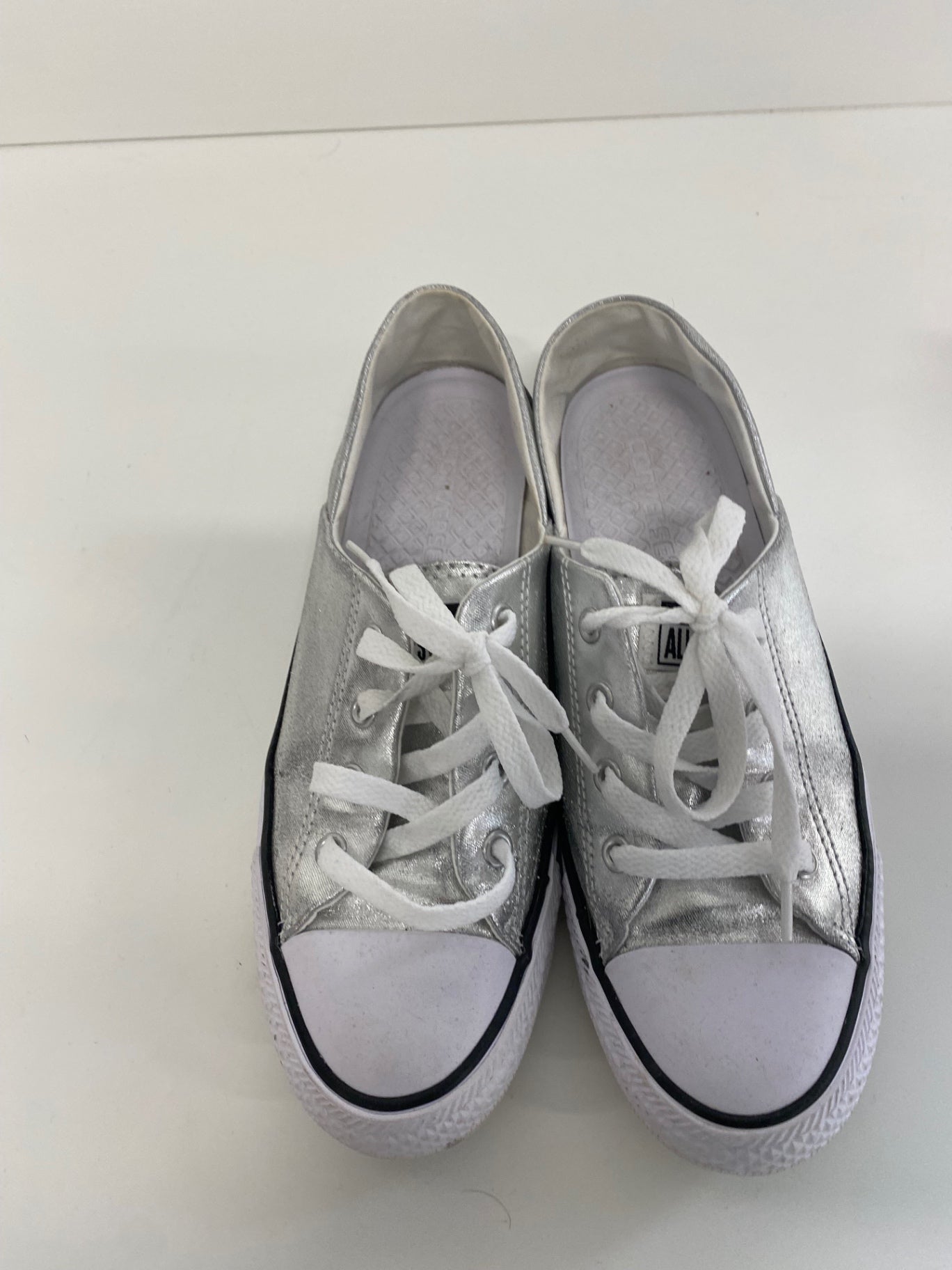 Classic Converse Sneakers UK6 Silver metallic Rare NN001