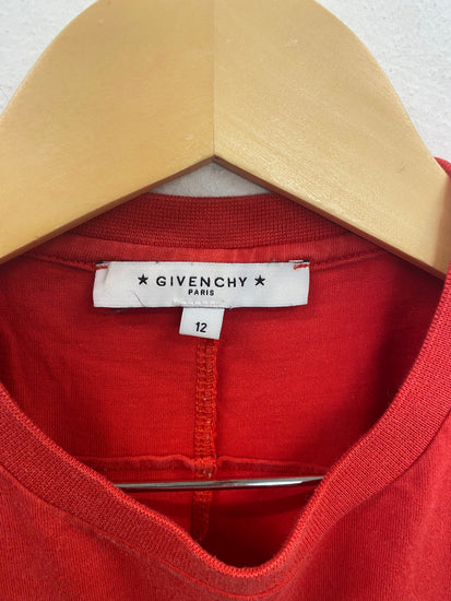 Classic Givenchy T-Shirt 12 Years Red Logo Graphic BB001
