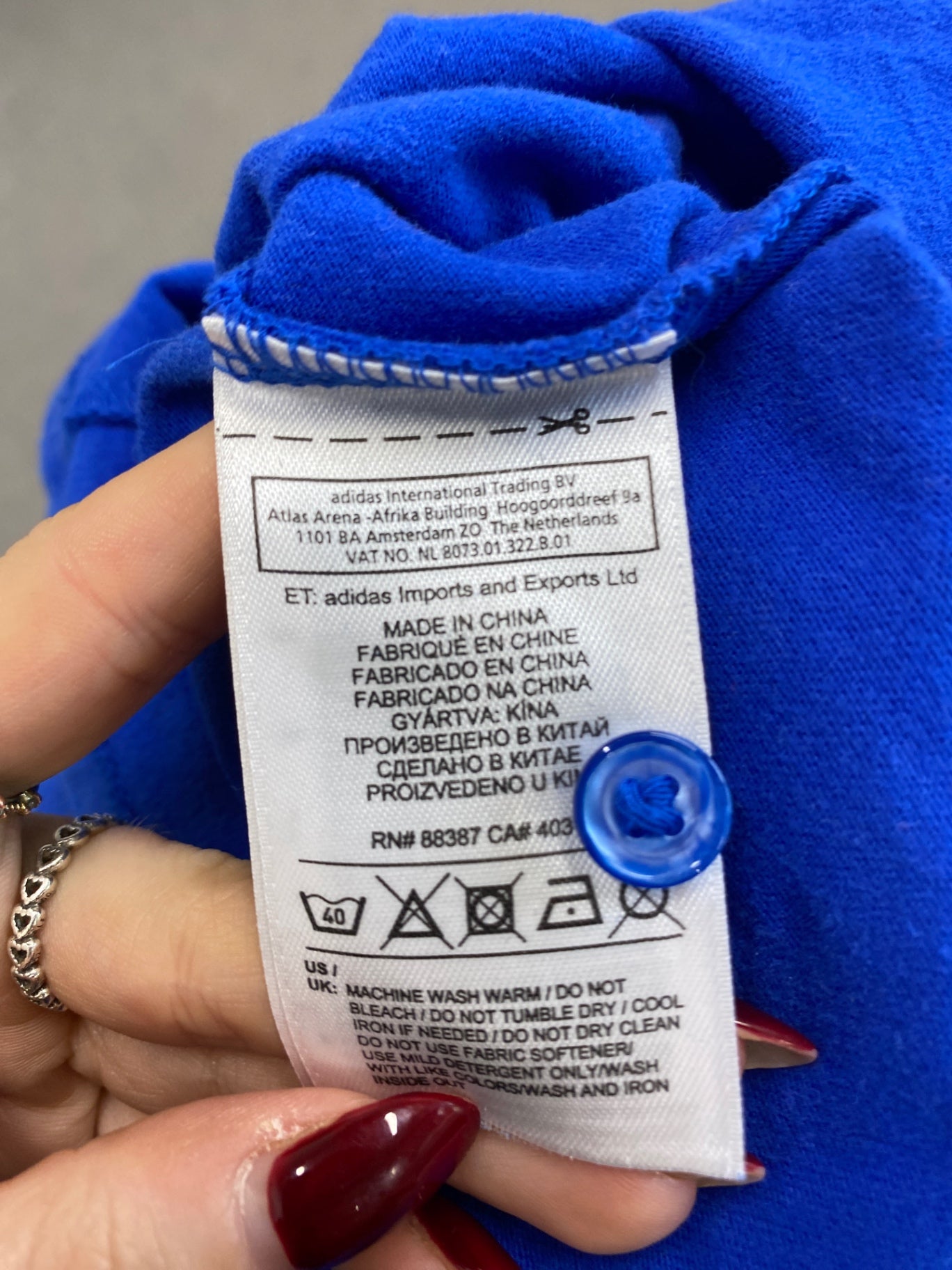 Classic adidas Polo Shirt M Blue skull BB001