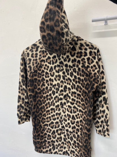 Classic No.21 Hoodie Mini Dress Age10 Leopard print (tan, black, and beige)