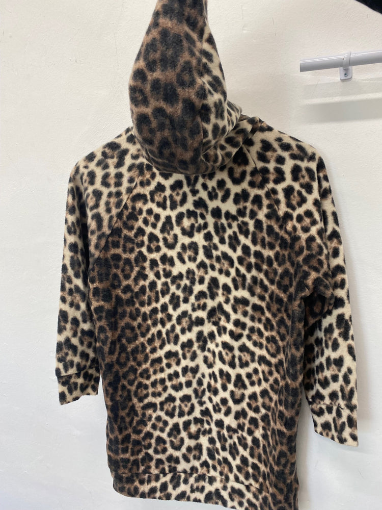 Classic No.21 Hoodie Mini Dress Age10 Leopard print (tan, black, and beige)