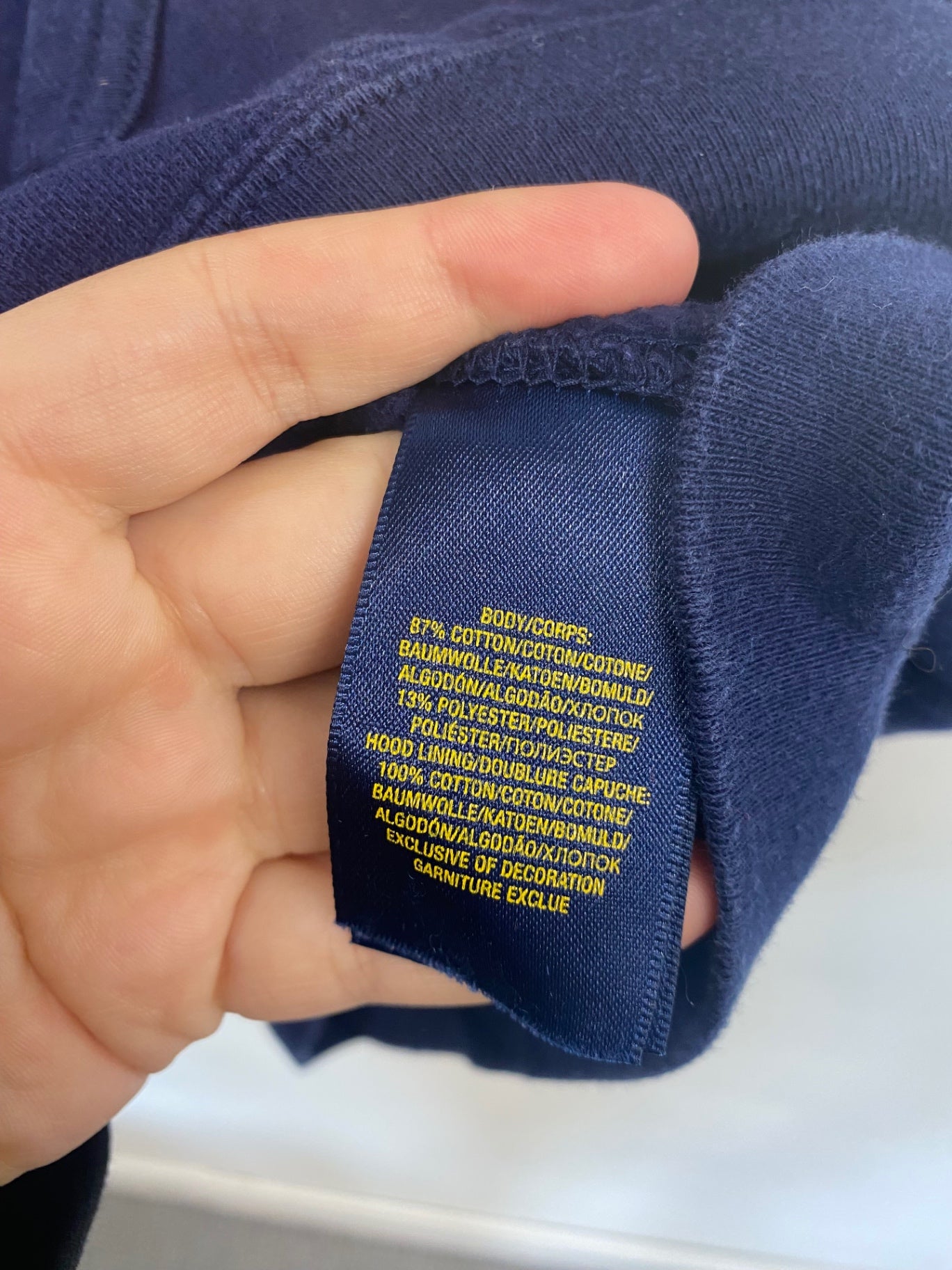 Classic Polo Ralph Lauren Hoodie 10-12 Years Navy & Yellow BB001