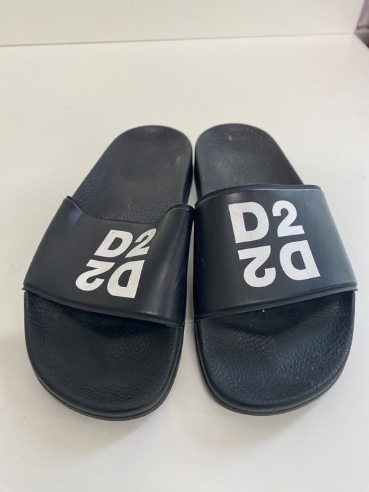 Classic DSQUARED2 Sliders uk4 Black kids BB001
