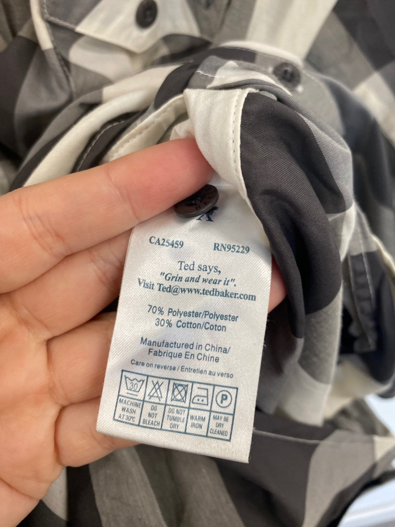 Classic Ted Baker Mini Dress UK6 Grey Check JB006