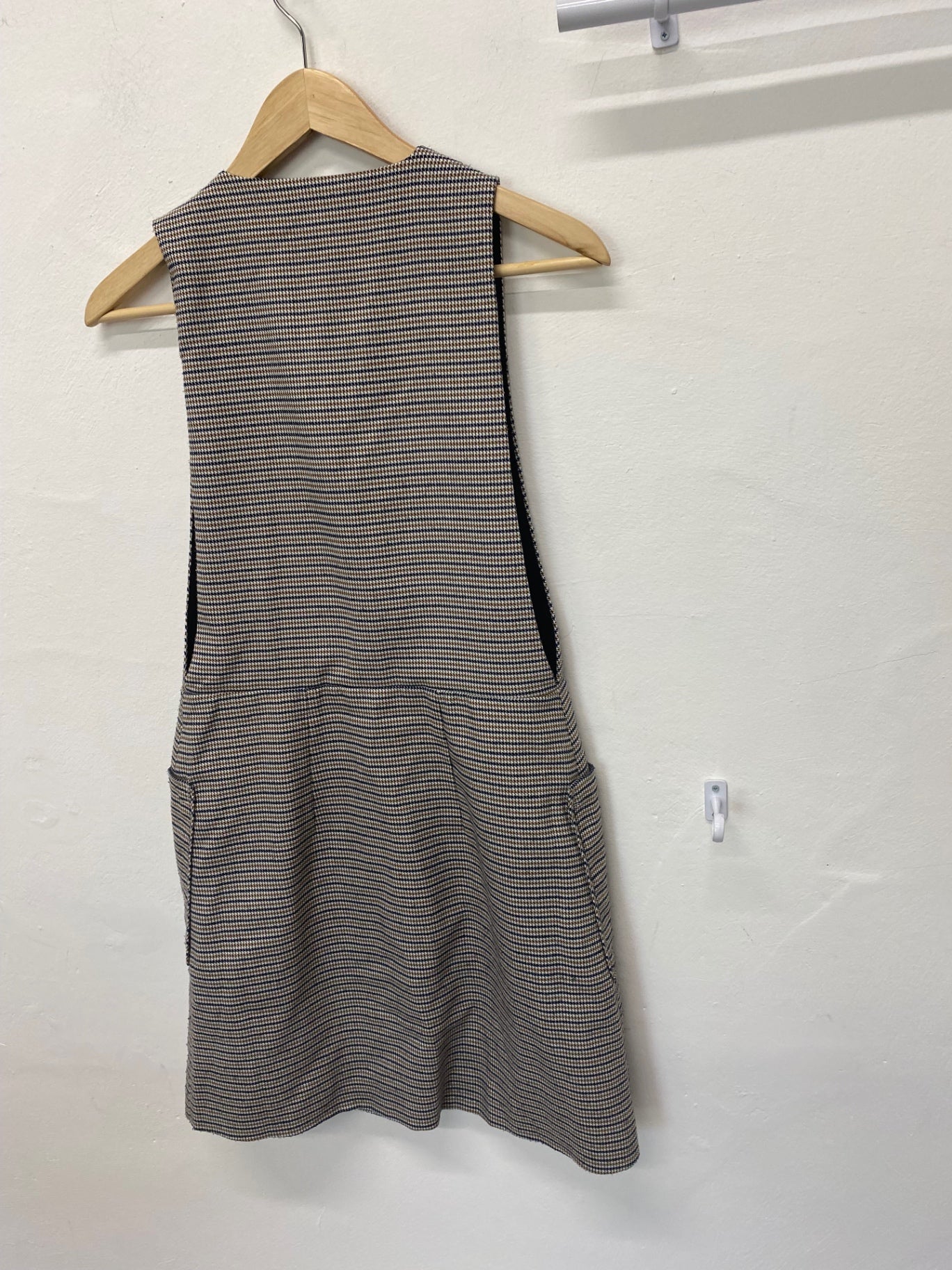 Classic Oliver Bonas Pinafore Dress UK6 Beige Tweed preppy JB006