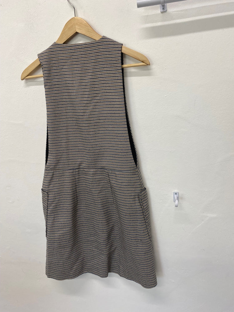 Classic Oliver Bonas Pinafore Dress UK6 Beige Tweed preppy JB006