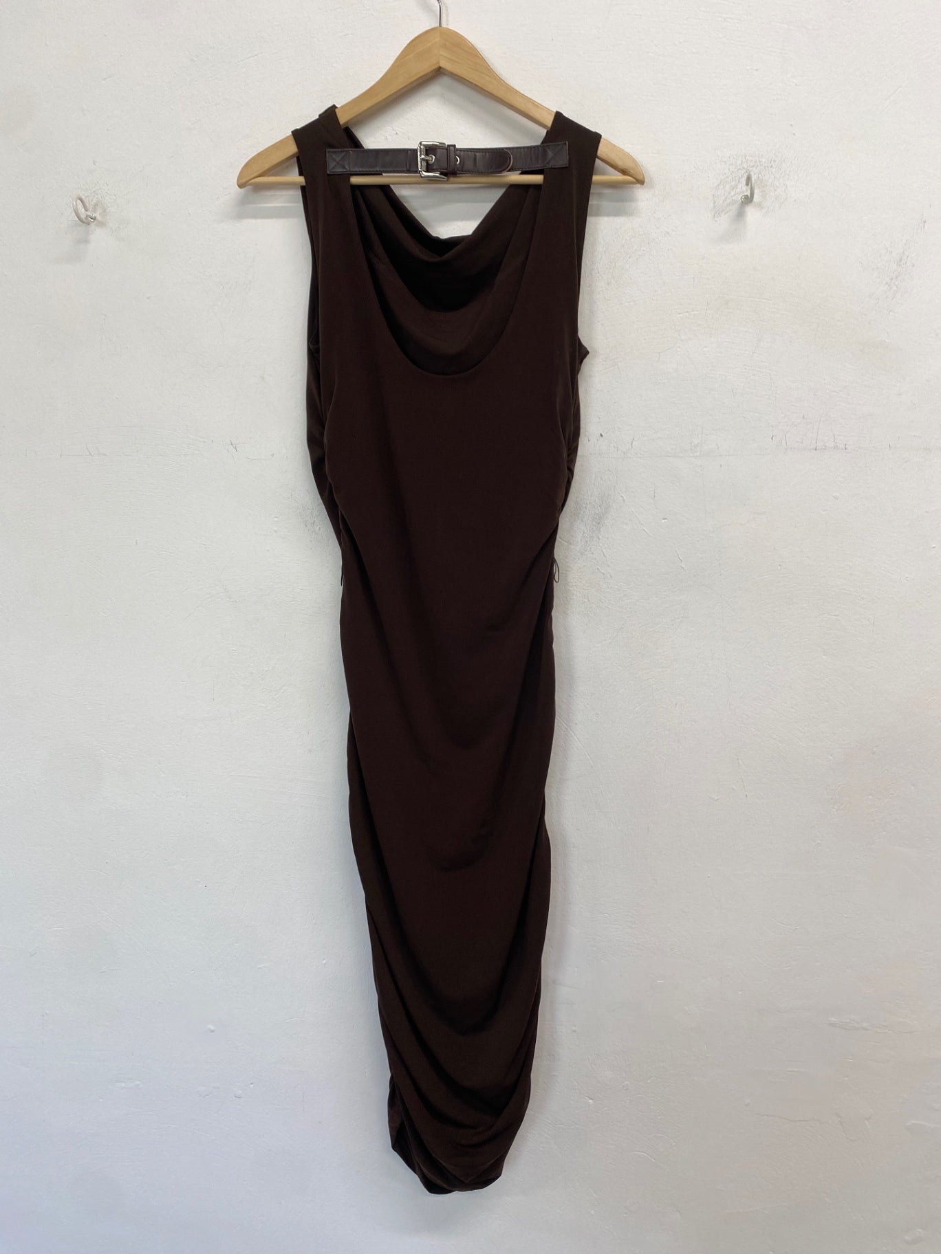 Classic Michael Kors Dress UK XS Brown cowl neck JB006 