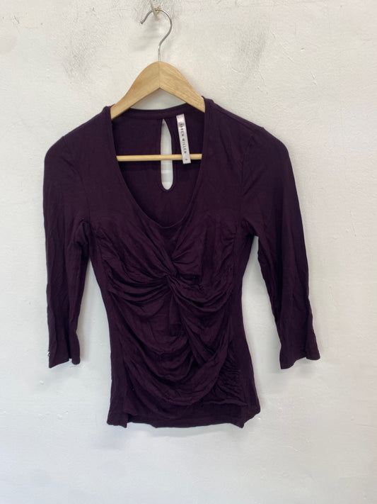 Classic Karen Millen Top UK8 Dark Purple ruched JB006