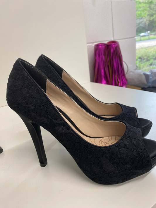 Classic Next High Heels UK3.5 Black lace occasion events stilletos BT001
