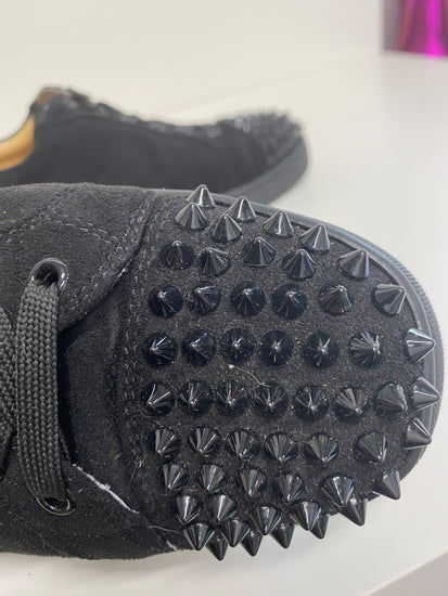Classic Christian Louboutin Louis Junior Sneakers UK3 Black Spikes BT001