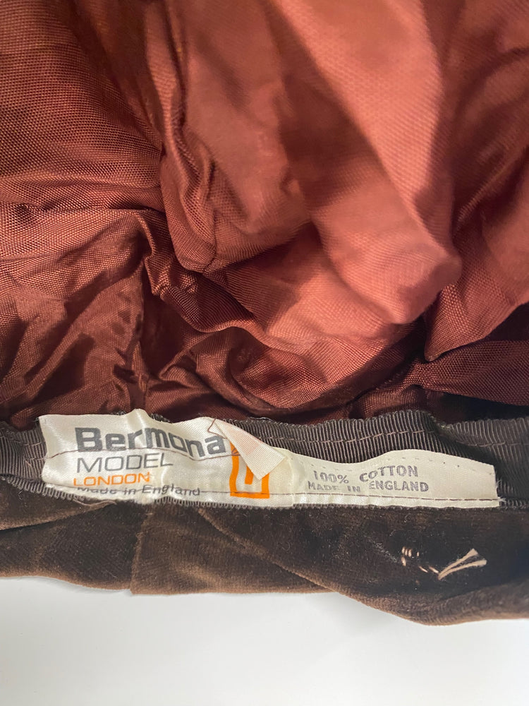 Fabulous Bermona Model Vintage Hat S Brown 1970’s classic TC002