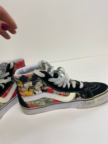 Classic Vans Sneakers UK3 Black Floral Patterns BT001