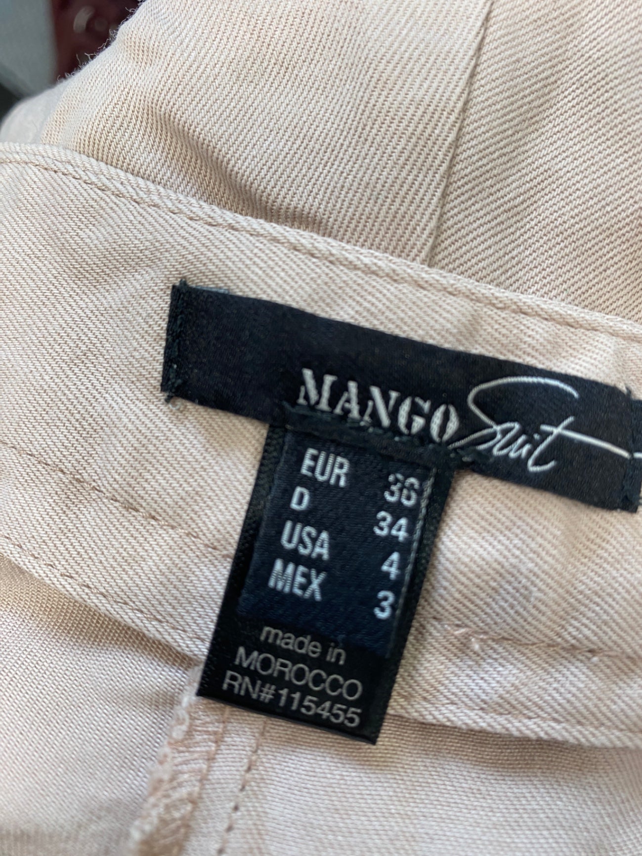 Classic Mango suit Trousers UK 8 Beige rose office JB006 
