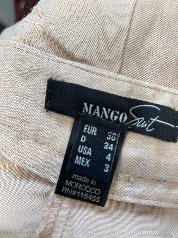 Classic Mango suit Trousers UK 8 Beige rose office JB006 