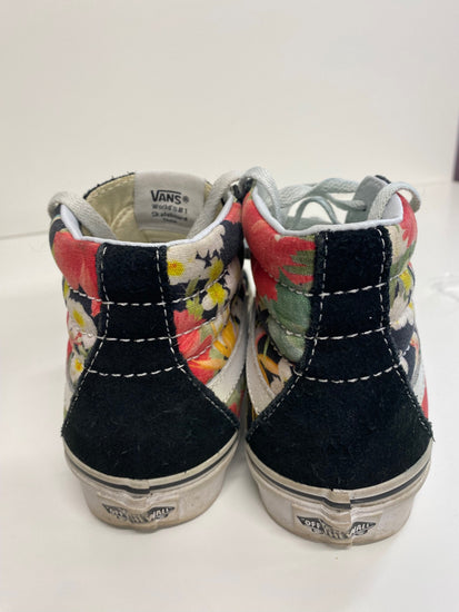 Classic Vans Sneakers UK3 Black Floral Patterns BT001