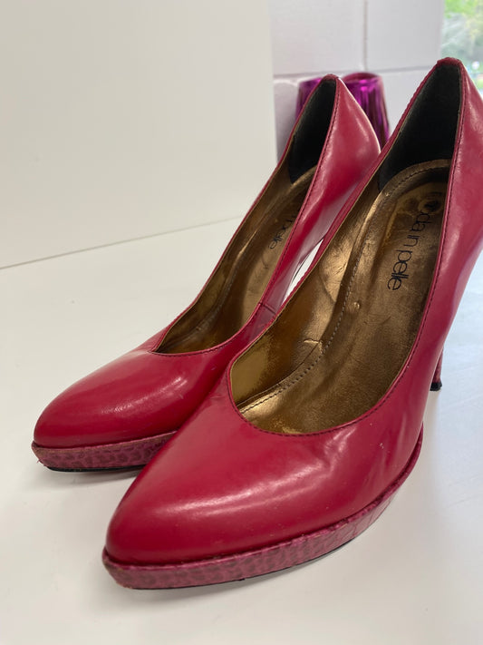 Classic Moda In Pelle High Heels UK4 Red pink Vintage BT001