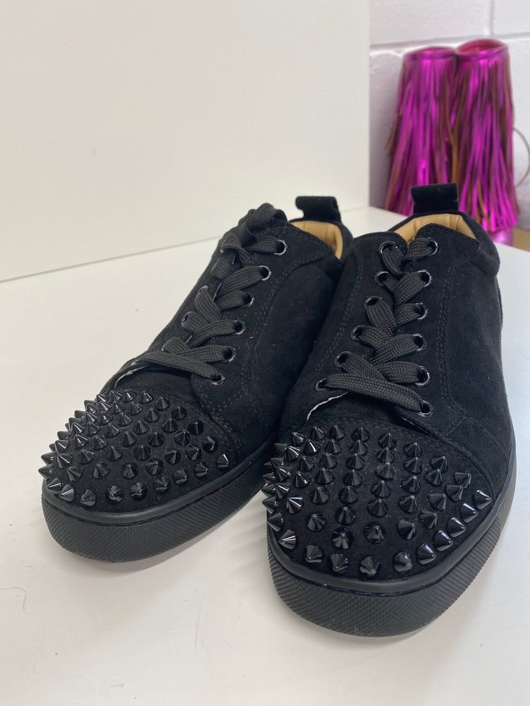Classic Christian Louboutin Louis Junior Sneakers UK3 Black Spikes BT001