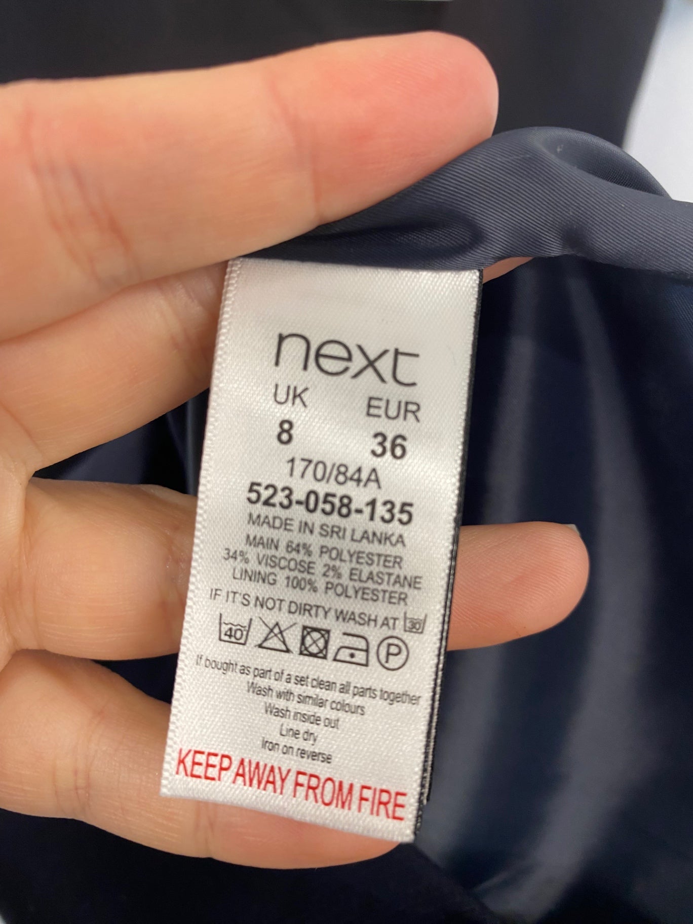 Classic Next Midi Dress UK8 Navy JB006