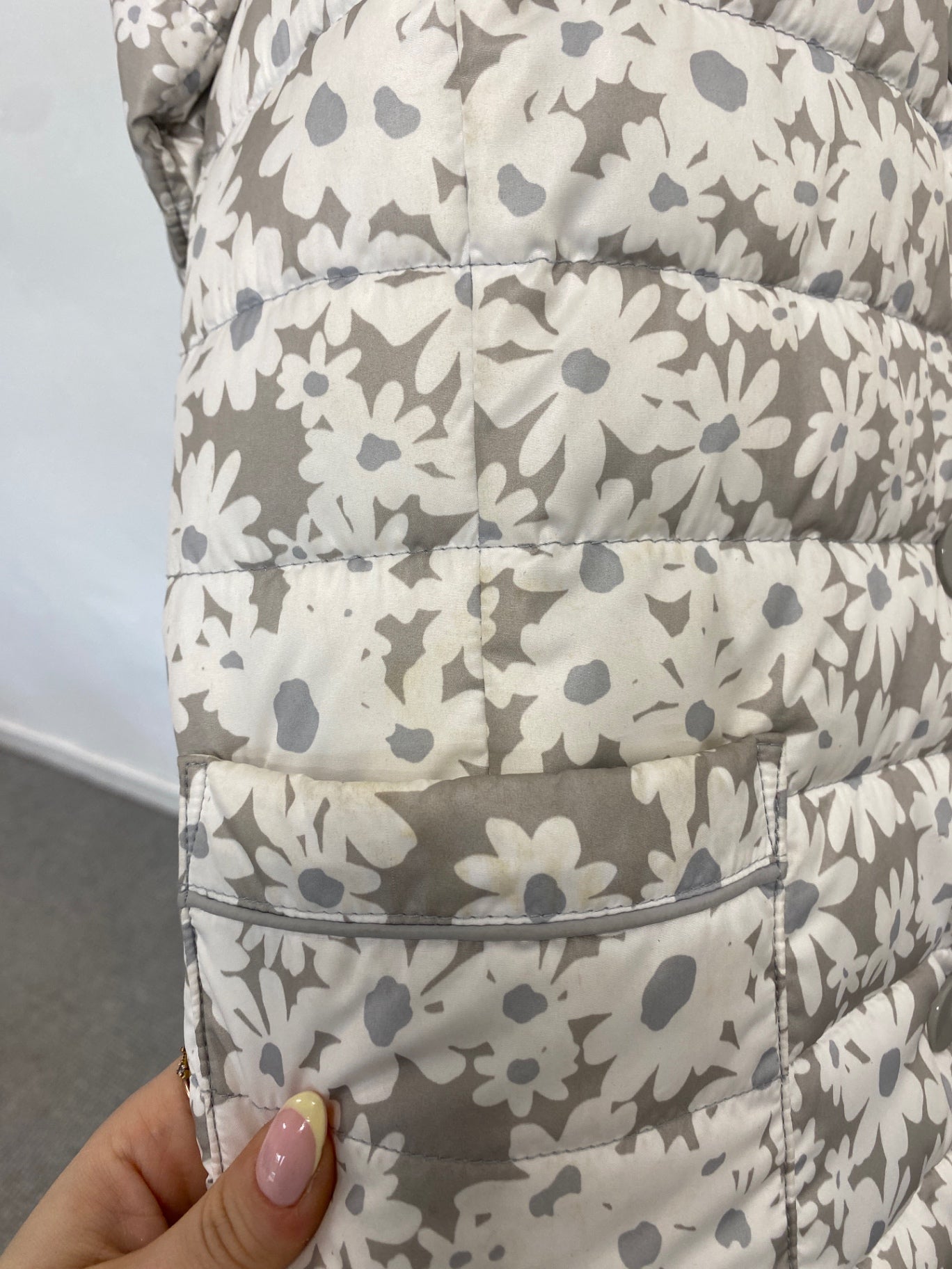 Classic Barbara lebek Puffer Jacket UK10 Grey floral JB006