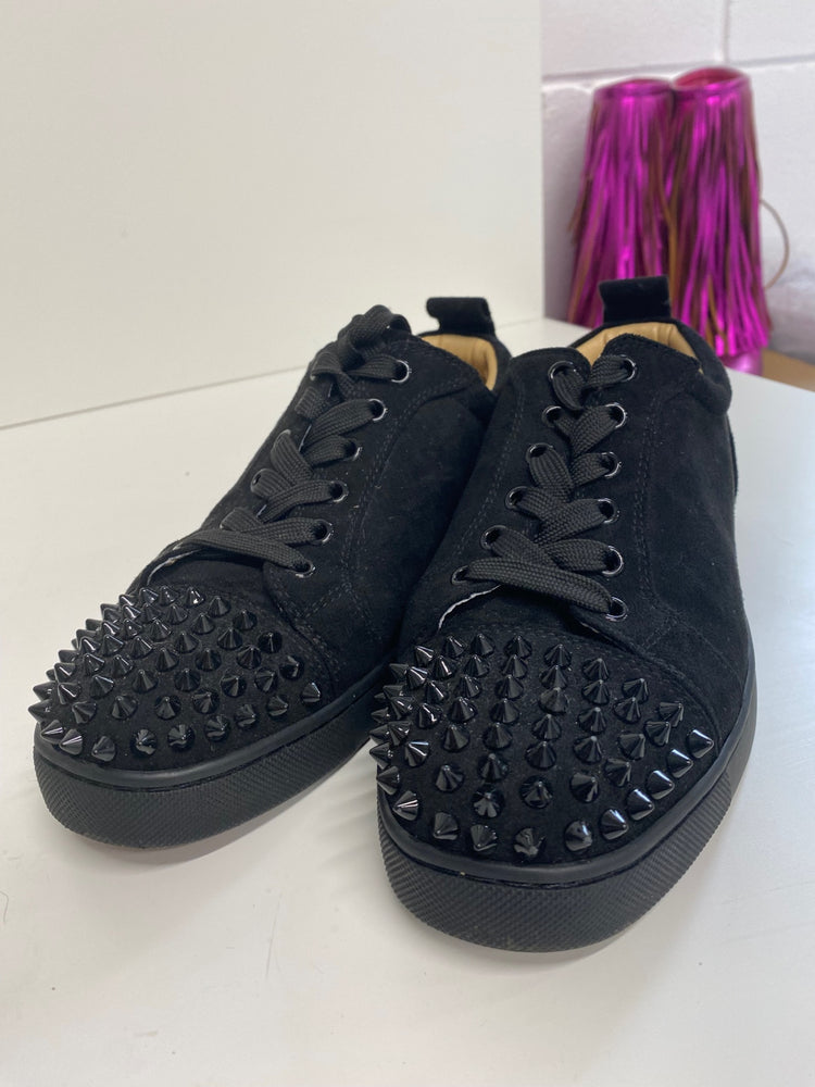 Classic Christian Louboutin Louis Junior Sneakers UK3 Black Spikes BT001