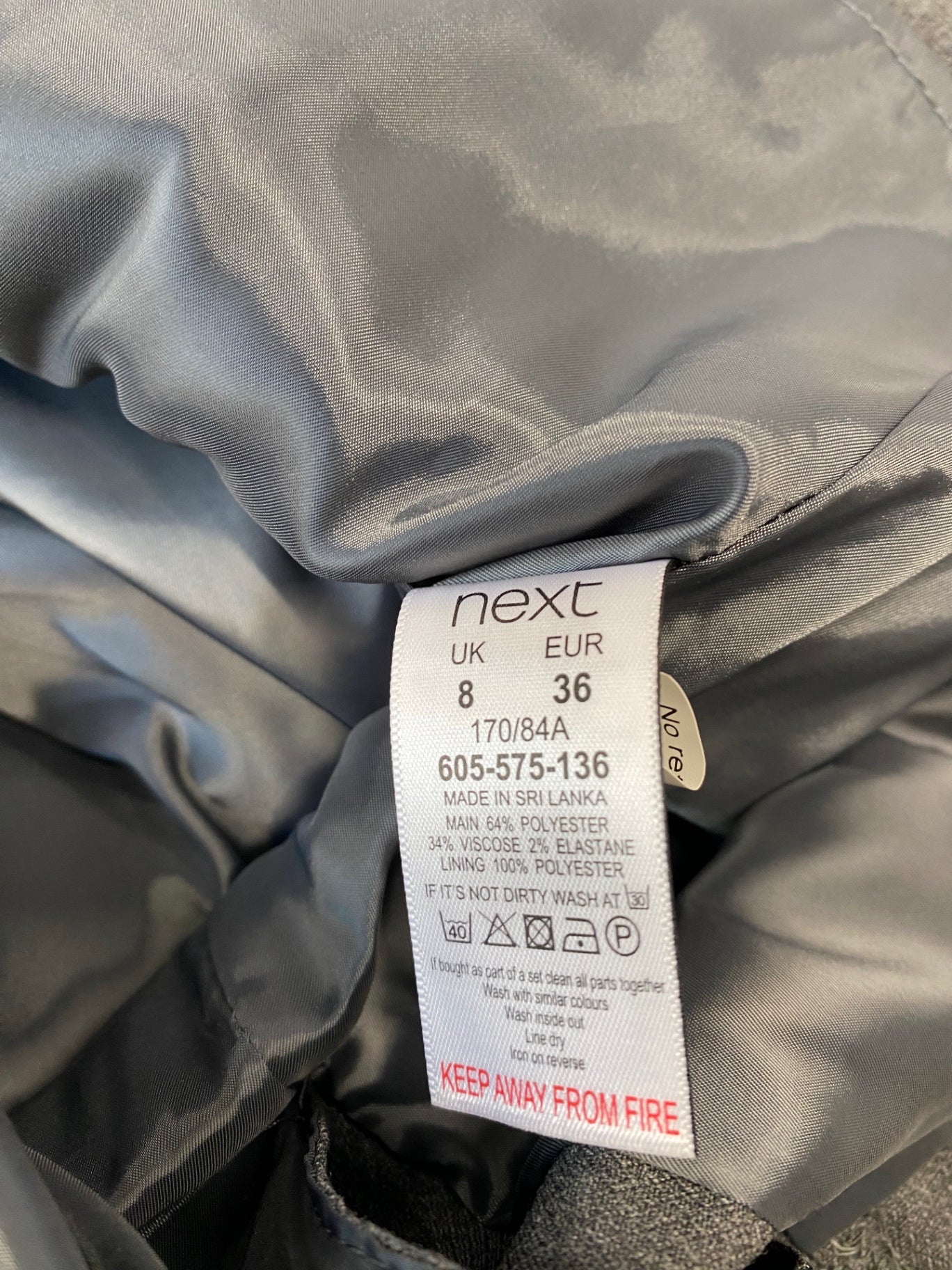 Classic Next Formal work smart dress Uk8 Grey JB006