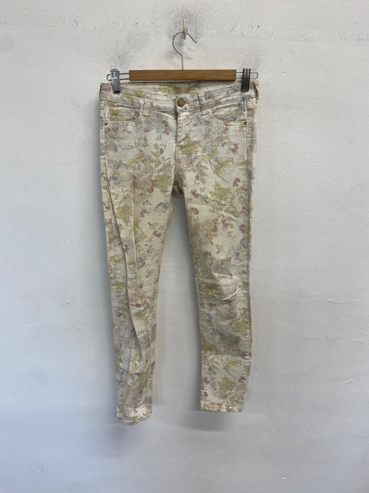 Classic Zara Skinny jeans Uk 8 Floral pastel JB006