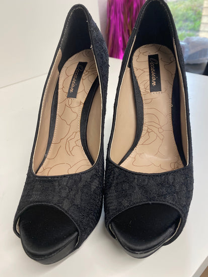 Classic Next High Heels UK3.5 Black lace occasion events stilletos BT001