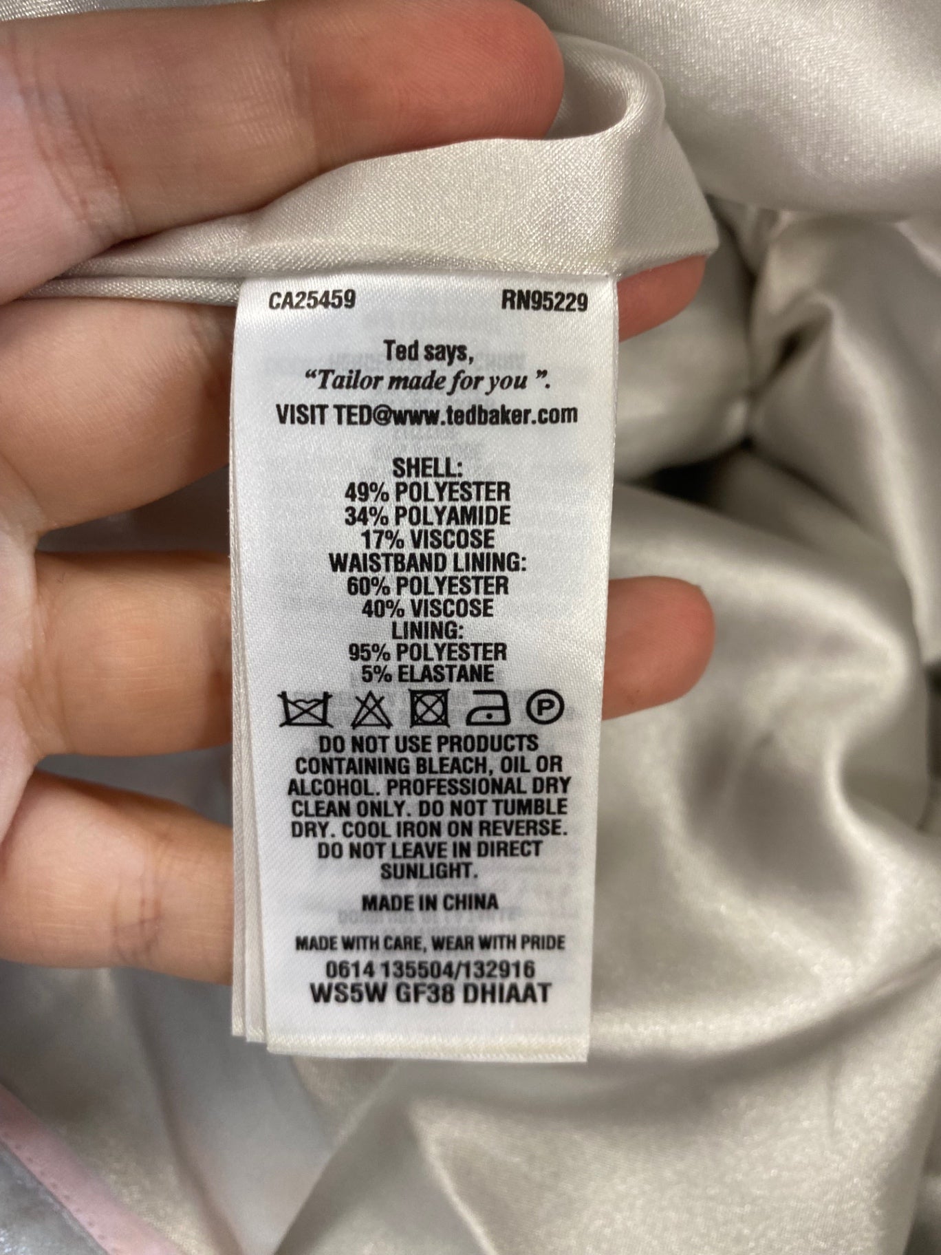 Classic Ted Baker Trousers UK8 Light Blue JB006