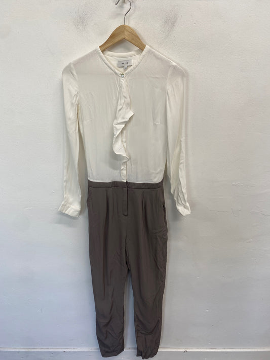 Classic Reiss Jumpsuit UK 6 White and gray office formal JB006