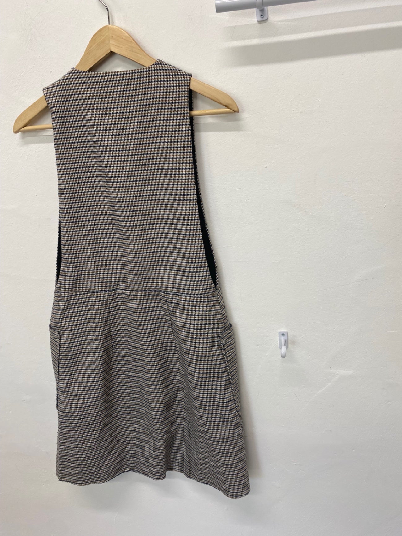 Classic Oliver Bonas Pinafore Dress UK6 Beige Tweed preppy JB006