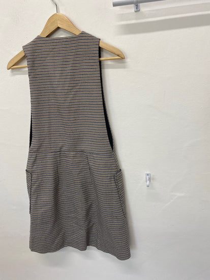 Classic Oliver Bonas Pinafore Dress UK6 Beige Tweed preppy JB006
