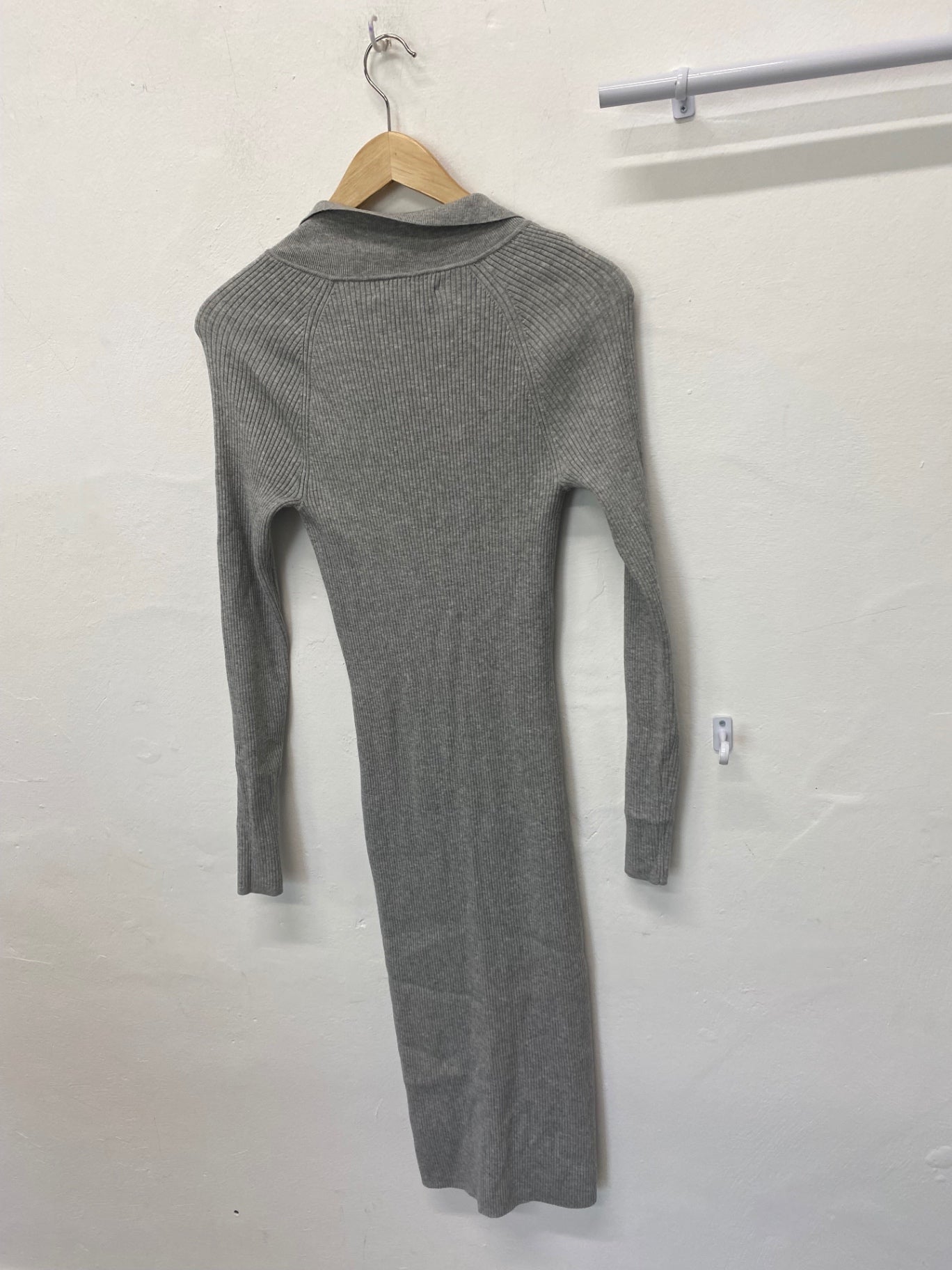 Classic Reiss Midi Dress UkXS Grey ribbed knit JB006